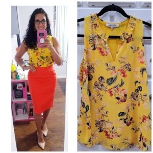 Rose & Olive Floral Sleeveless Blouse